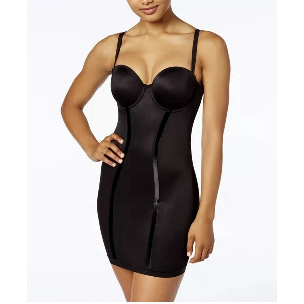 NEW Maidenform Convertible Full Slip Sculpts Ultra Firm Control Black Size 34B